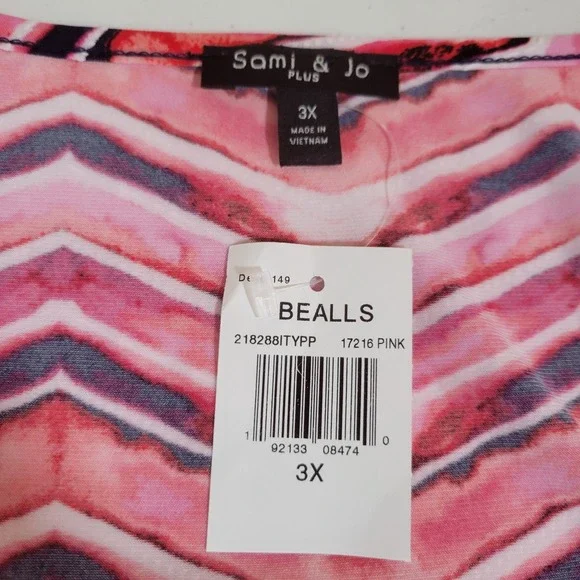 Sami & Jo Plus Size 3X Shirt‎ NWT New Blouse Short Sleeve Top Women's 0750 - Picture 4 of 6